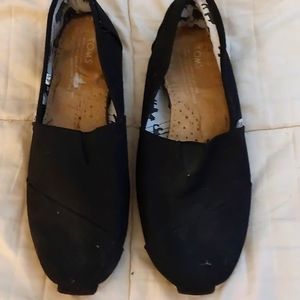 Tom's Black Slip On Shoes
